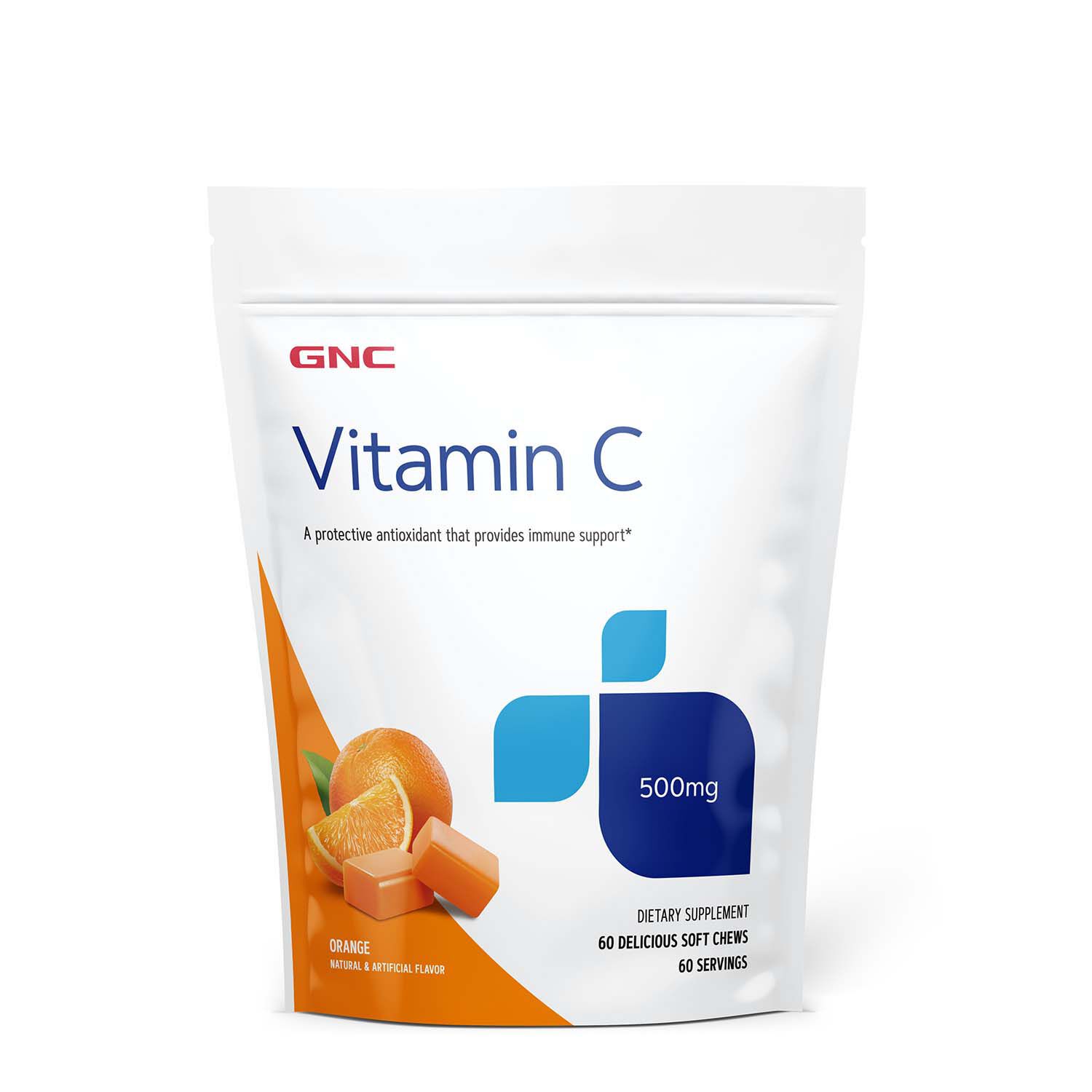 GNC Vitamin C Soft Chews 500Mg Healthy - Orange 60 (60 Servings)